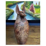 Vintage Carved Egyptian Canopic Jar