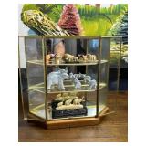 Vintage Glass Display with Miniature Elephant