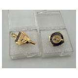 24K Golp Pate Service to Education Pin and