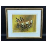 John Tayson Pronghorn Antelope Framed and Matted P