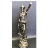 Signed Lady Justice Bronze Sculpture