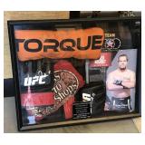 Framed UFC Fight Night Used & Signed Gear