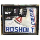 Framed UFC Fight Night Used & Signed Gear