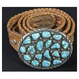 Sterling Silver and Turquiorse Belt Buckle