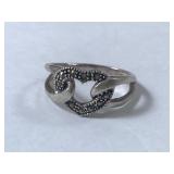 Sterling Silver Marcasite Heart Ring