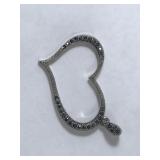 Sterling Silver and Marcasite Heart Pendant