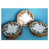 12 LIMOGES PORCELAIN TEA PLATES
