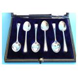 SET OF SIX STERLING SILVER COFFEE SPOONS