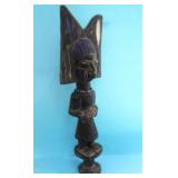 HAND-CARVED AFRICAN WOOD STAFF