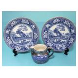 WEDGWOOD 'FALLOW DEER' PLATES & PITCHER