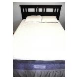 WALNUT  HEADBOARD, FRAME & MATTRESWS