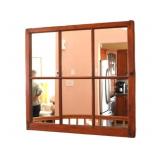 SIX-PANE, PINE-FRAMED MIRROR