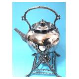 ANTIQUE SILVER PLATED SWING TEA KETTLE