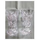PAIR OF VINTAGE CUT GLASS VASES
