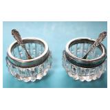 PAIR of CRYSTAL SALT CELLARS