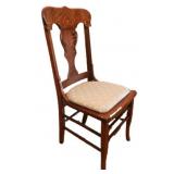 SET OF 7 ANTIQUE OAK DINING CHAIRS