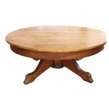 ANTIQUE PEDESTAL COFFEE TABLE