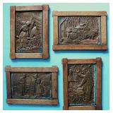 VINTAGE COPPER REPOUSSE WALL PLAQUES