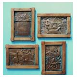 VINTAGE COPPER REPOUSSE WALL PLAQUES