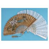 TWO FOLDING HAND FANS