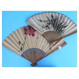 TWO VINTAGE FOLDING FANS