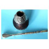 ANTIQUE 800 SILVER YERBA  MATE SET