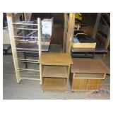 2 Rolling Stands & CD/Tape Shelf.