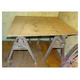 2 Wood Saw Horses & Plywood.