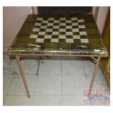 Vintage Samsonite Card Table W/ Checkerboard.