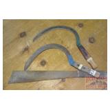 2 Vintage Sickles & Machete.