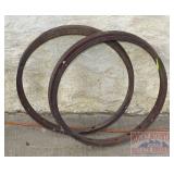 2 Vintage Iron Wheel Rims.