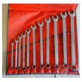 Snap On 11 PC SAE Combination Wrench Set.