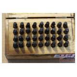 Number/Letter Stamp Set in Wood Case.