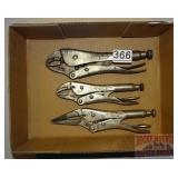 3 Vice Grips Locking Pliers.