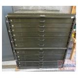 Large Vintage Jack Sheean 11 Drawer Metal Cabinet.