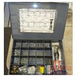 Rivet Tool & Rivets in Metal Case.