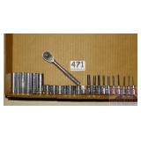 MAC 1/4" Drive Ratchet & Assorted MAC Sockets.