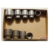 9 Craftsman 1/2" Drive SAE Sockets.
