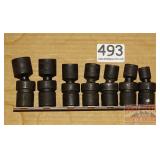 7 Snap-On 3/8" Swivel Flex Sockets.