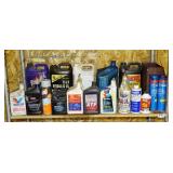 Assorted Oil, Grease, Brake Fluid & More.