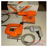 Black & Decker Sander, Jigsaw & 3/8" Drill.