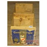 Cool Vintage Sunkist Gold Stripe Wood Fruit Crate