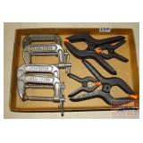 4 C & 4 Spring Clamps.
