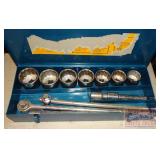 1" Drive Socket Set In Steel Case.