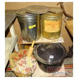 Canner W/ Rack, Cast Iron Skillet, Feed Bag & More