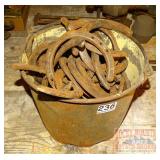 Cool Vintage Bucket Full of Horse Shoes.
