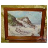 Framed Beach Scene Print.