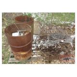 2 Barrels W/ Scrap Metal & Assorted Wire.