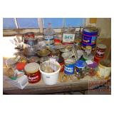 Table Top & Glass Jars W/ Fasteners & More.