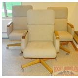 3 Roll Around Adjustable Chairs. 3 Roll Around Adjustable Chairs.